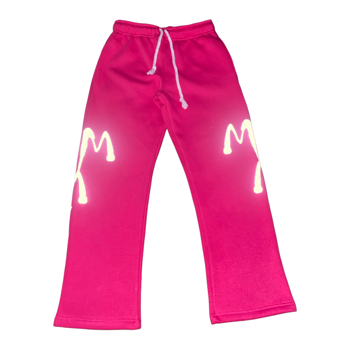Pink reflective pants for men and women with light fluffy cotton interior and stylish exterior.