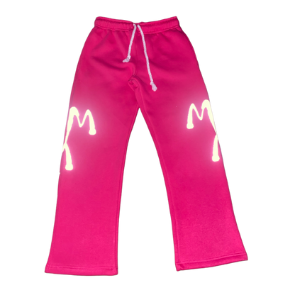 Pink reflective pants for men and women with light fluffy cotton interior and stylish exterior.